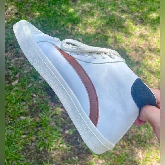 Madewell High Top Sneakers Shoes Women's Size 10 Leather White NWOB NWOT Casual - Picture 11 of 13